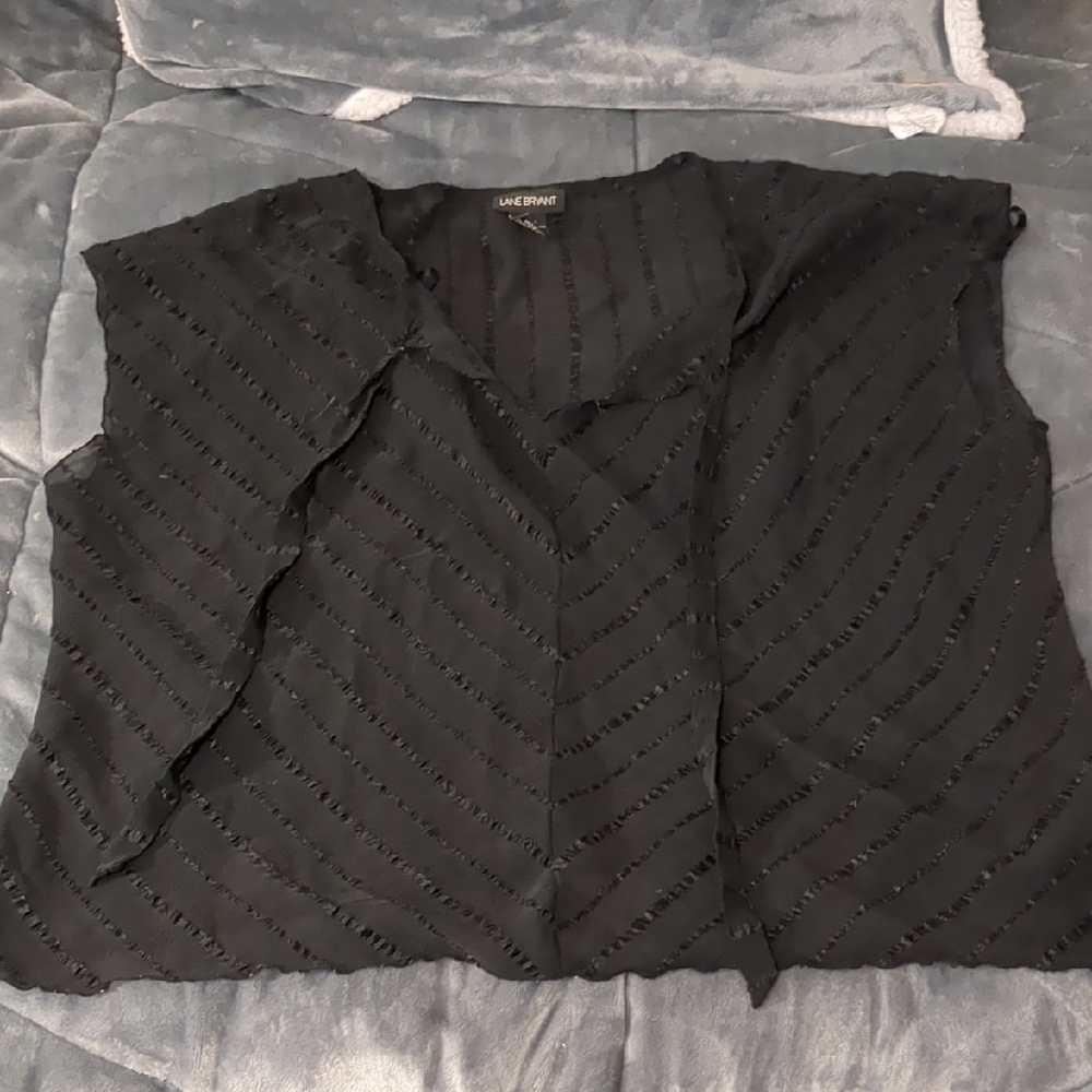Lane Bryant Black Ruffled Sleeveless Blouse